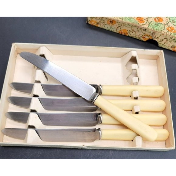 Joseph Rodgers Sheffield Stainless Steel Tea Knives England in Box BT1052 - Picture 5 of 7